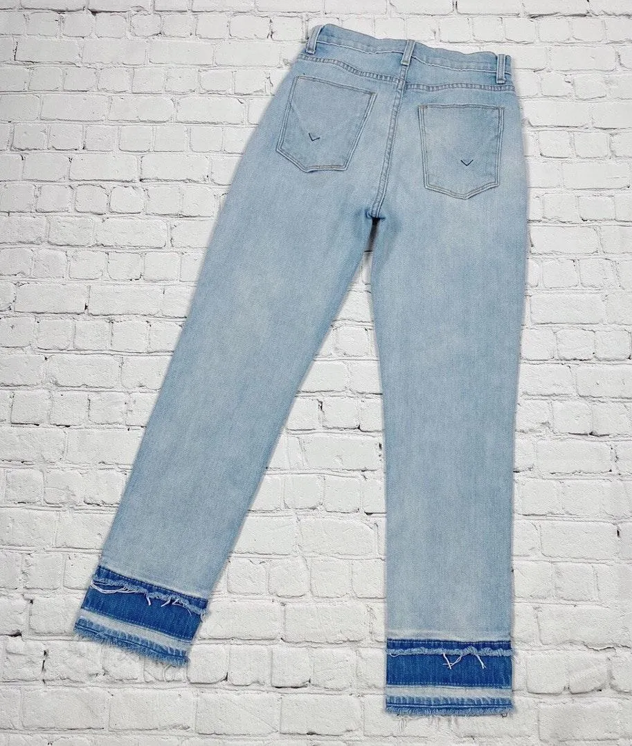 Hudson Jeans Zoeey High-Rise Straight Crop Double Step Hem Jeans in Stepped Azure Size 25 Mom Jeans High Waist  - Image 6