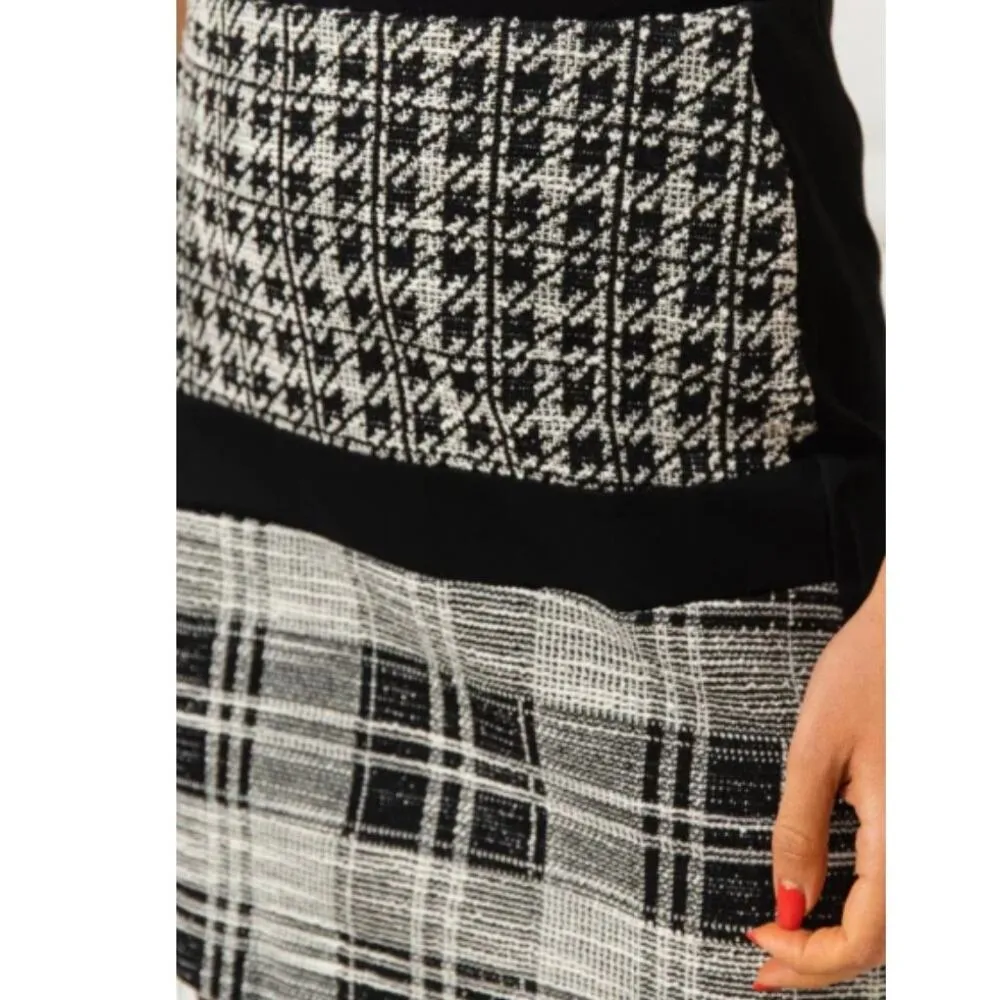Desigual Women's Kape Black Herringbone Plaid Stetch Mini Skirt - Size L - NWT - Image 14