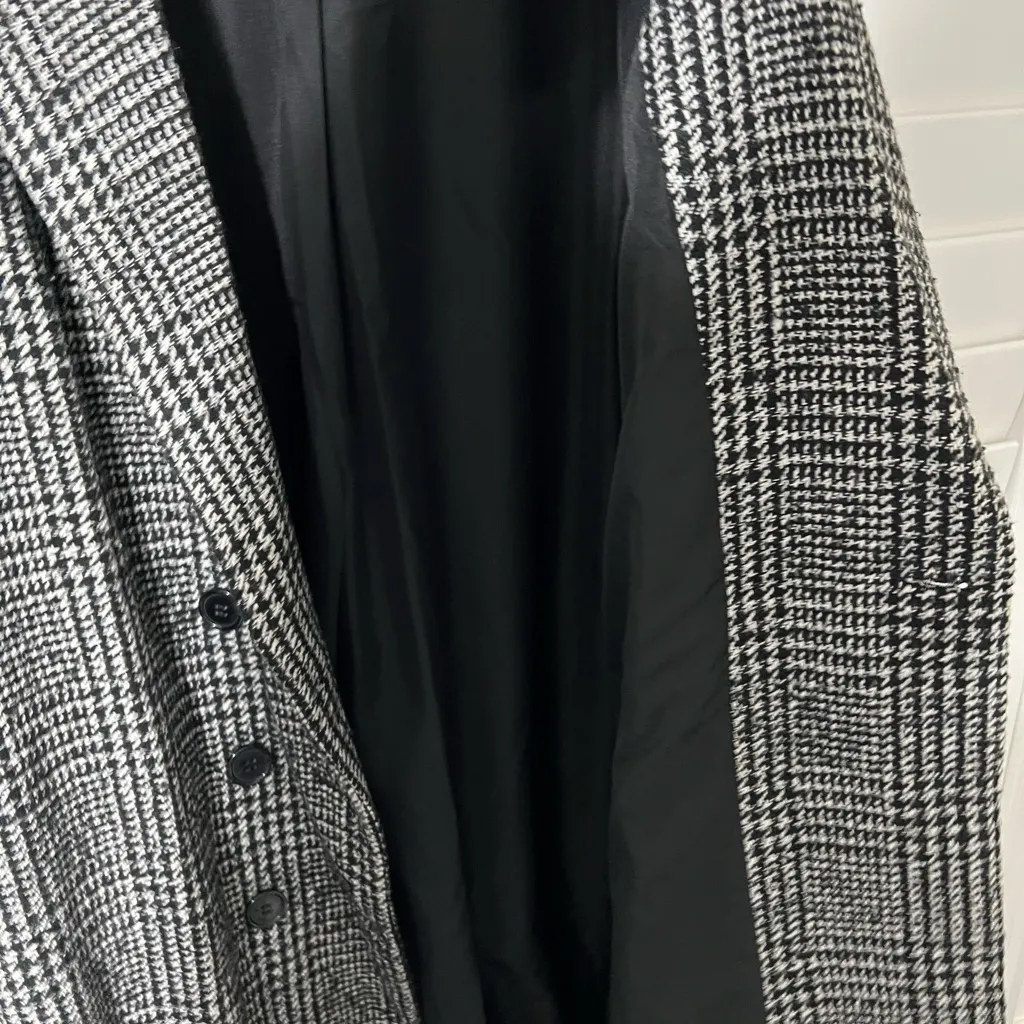 Forever 21 Contemporary Houndstooth Double Breasted Coat L - Image 5