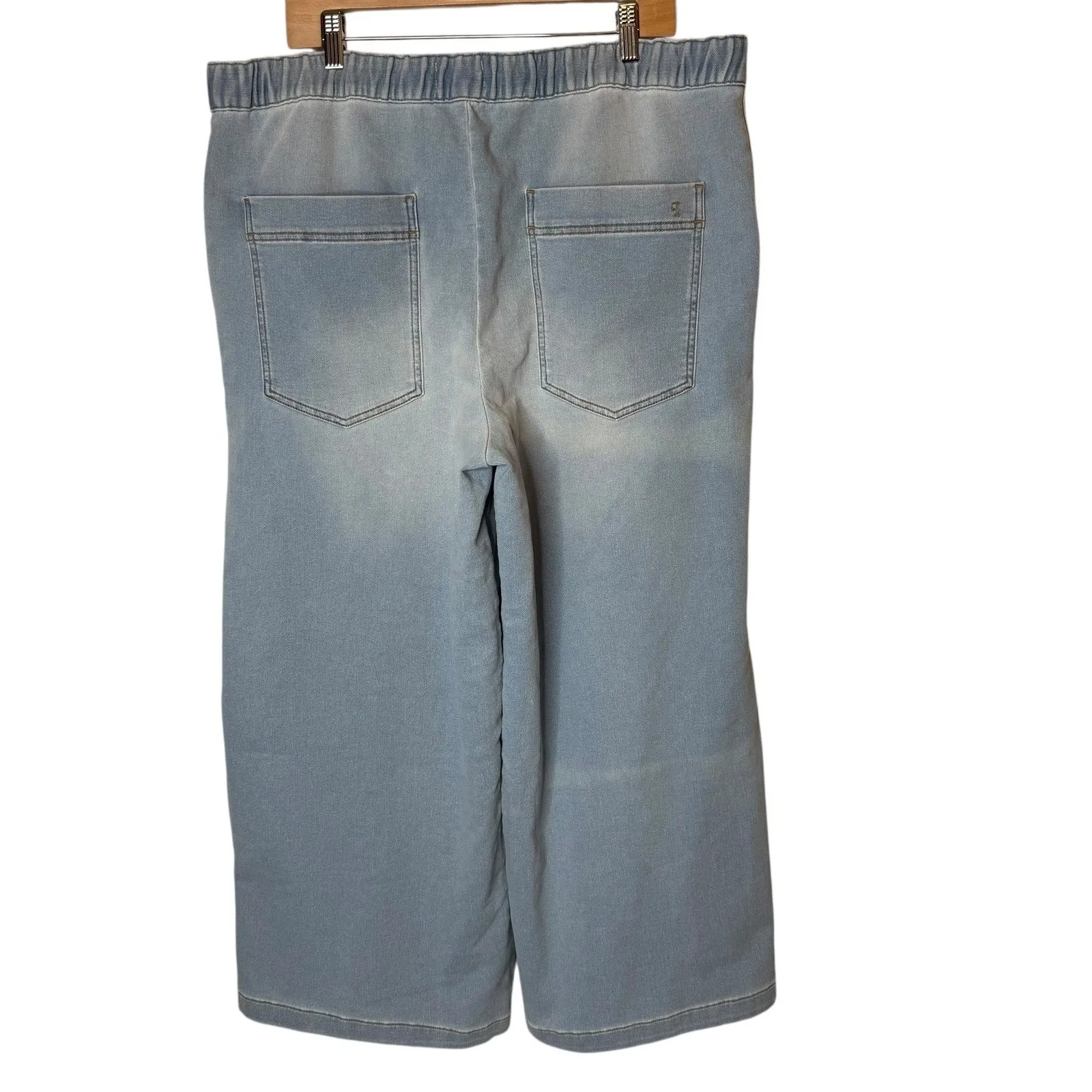 Pilcro Denim-Knit Pull-On High-Rise Wide-Leg Jeans size XL - Image 6