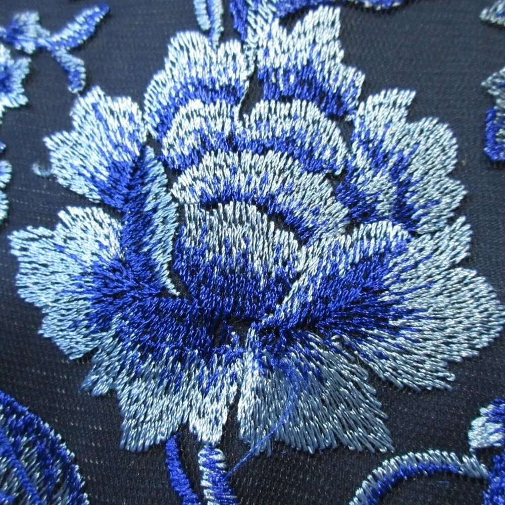 NWT TADASHI SHOJI Ankur in Blue Violet Navy Floral Embroidered Sheath Dress 10 - Image 4