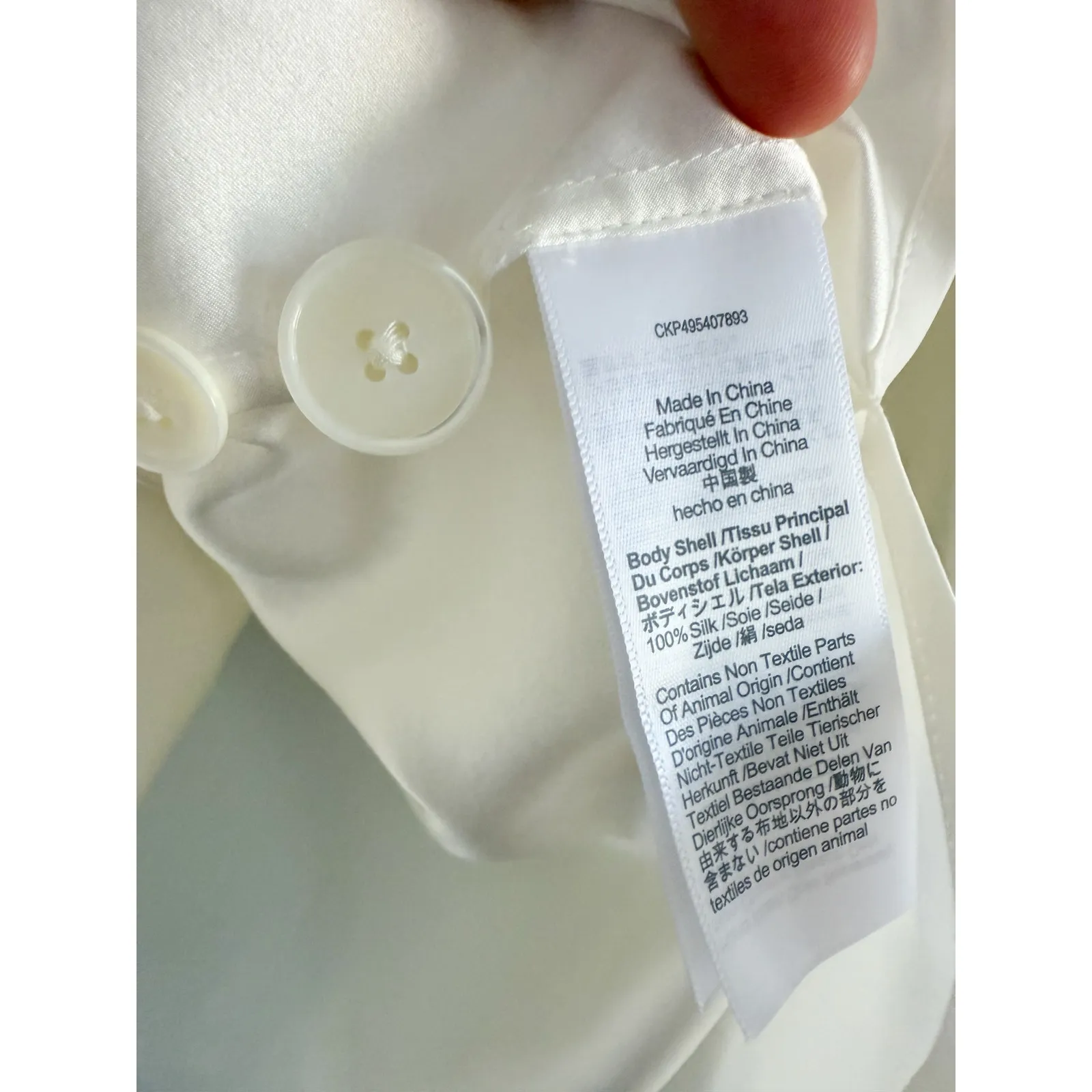 Madewell | NWT Silk Utility-Pocket Button-Up Shirt in Winter White | Sz S - Image 10