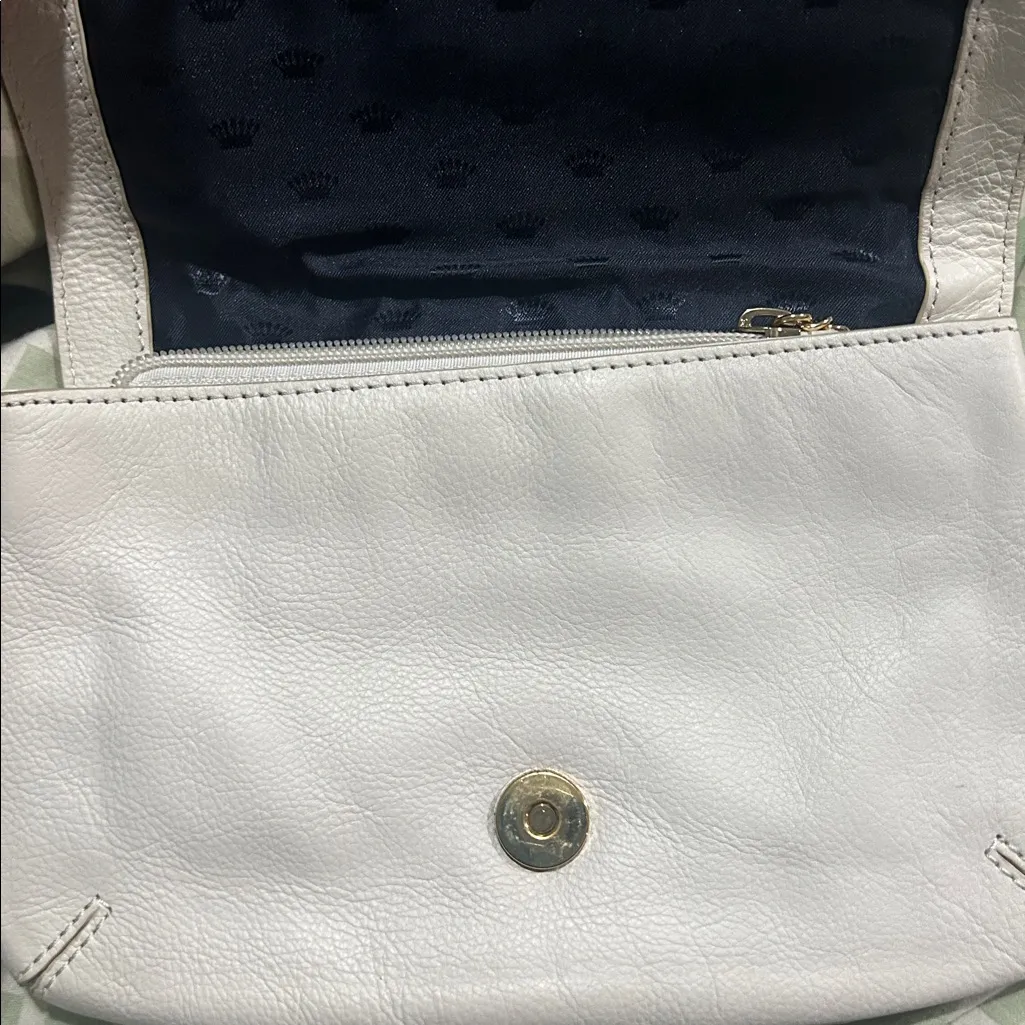Retro Vintage White Leather 3 Pocket Clutch Bag Juicy couture clutch bag - Image 2