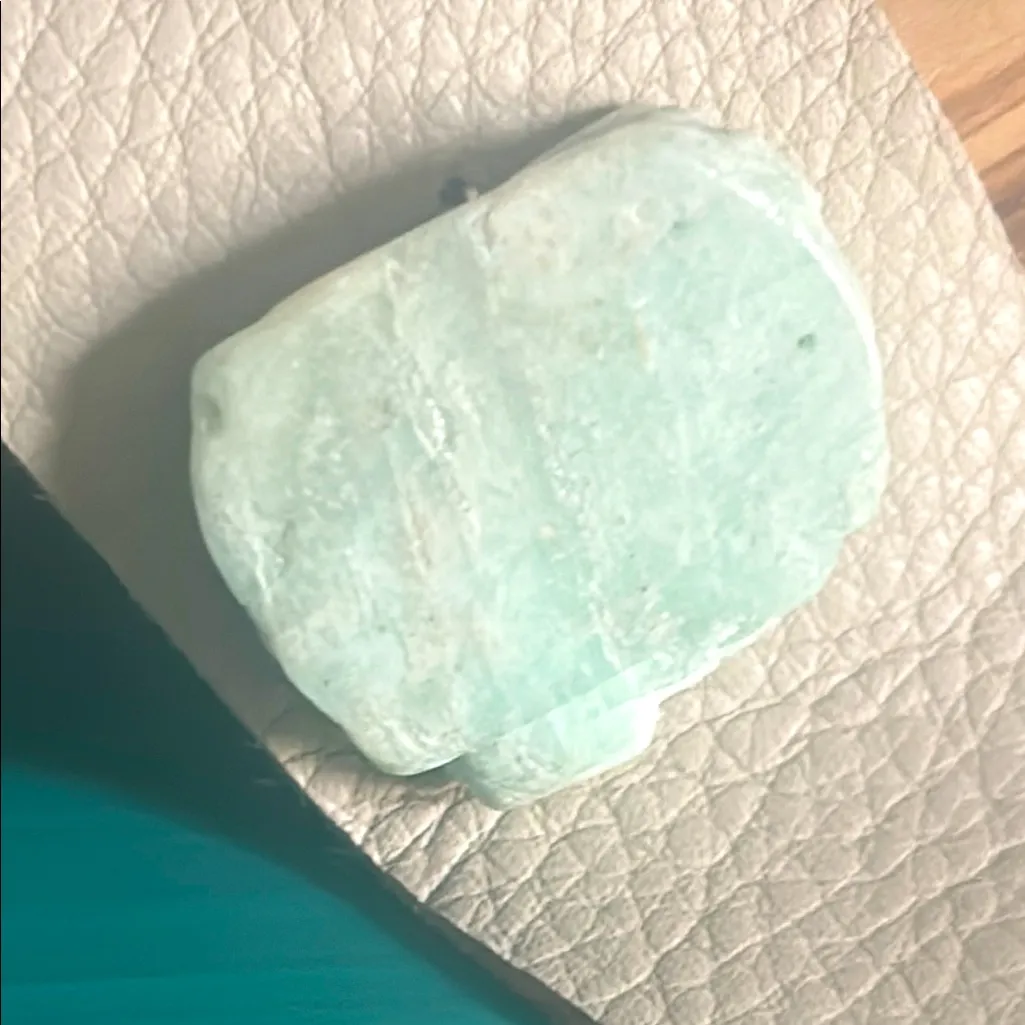 New Leslie Curtis Artisan Leather Cuff Bracelet Amazonite Centerpiece Pearl Green - Image 7