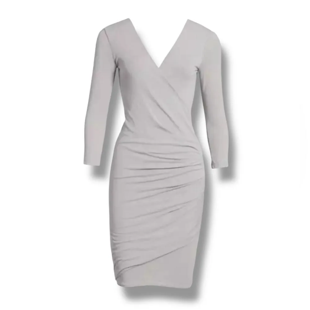 NWT James Perse| Tucked Faux Wrap Dress in Fog Gray Size 2/M - Image 15