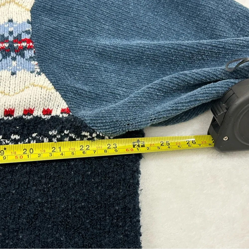 Vintage All American Comfort Winter Design Full Zip Acrylic Poly Sweater Adult L Blue Size L - Image 3