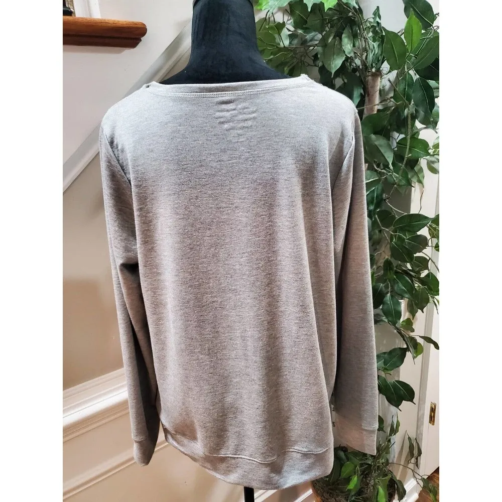 Vintage America Nine West Gray Polyester Round Neck Long Sleeve Top Medium - Image 8