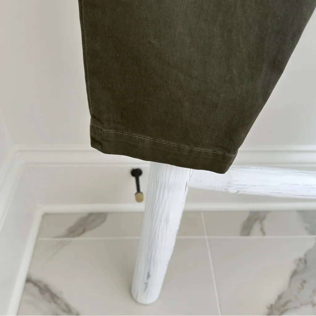 A.L.C. Krew High-Waisted Tie-Waist Pants Army Green Size 6 - Image 9