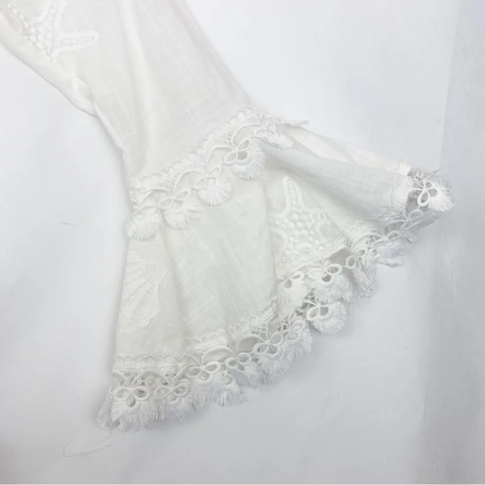 Waimari Calamaro Tiered Ruffle Smocked Beach Coastal Bridal Mini Dress: White - Image 9