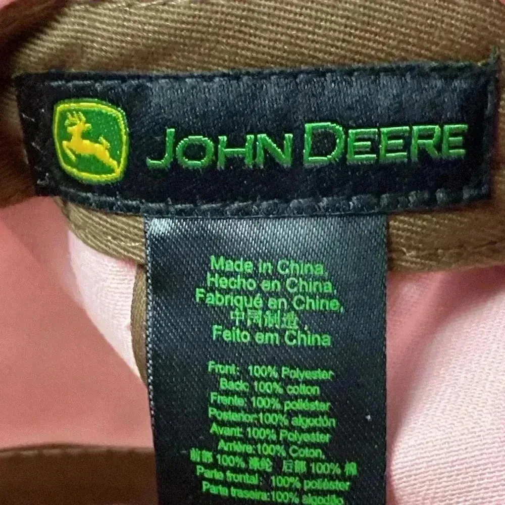 JOHN DEERE SNAPBACK HAT  ONE SIZE PINK WITH CORK FRONT JOHN DEERE GRAPHIC - Image 8