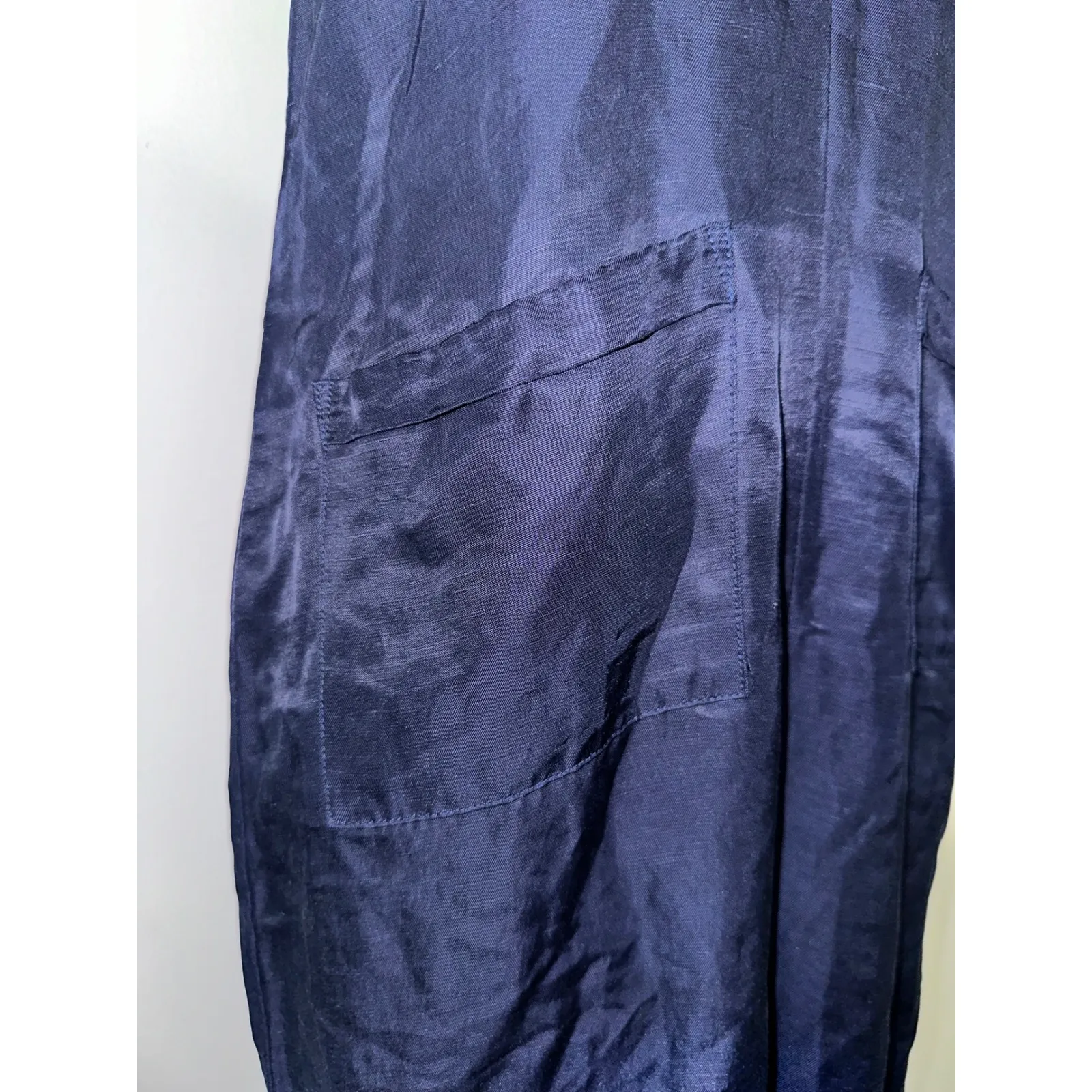 Sancia Womens Jumpsuit Size S Navy Blue‎ V Neck Sleeveless Pocketed Casual Blue - Image 5