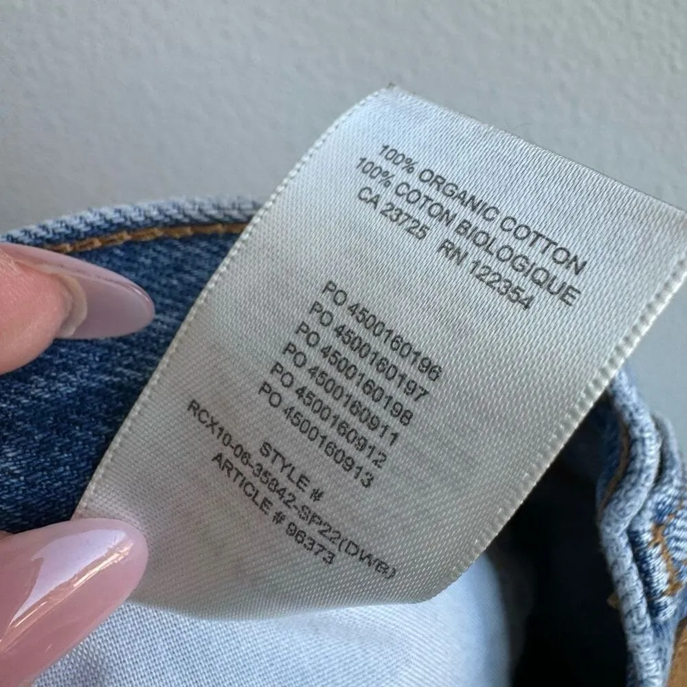 Aritzia Denim Forum The Joni Loose Short Denim Short Size 27 Blue Button Fly - Image 10