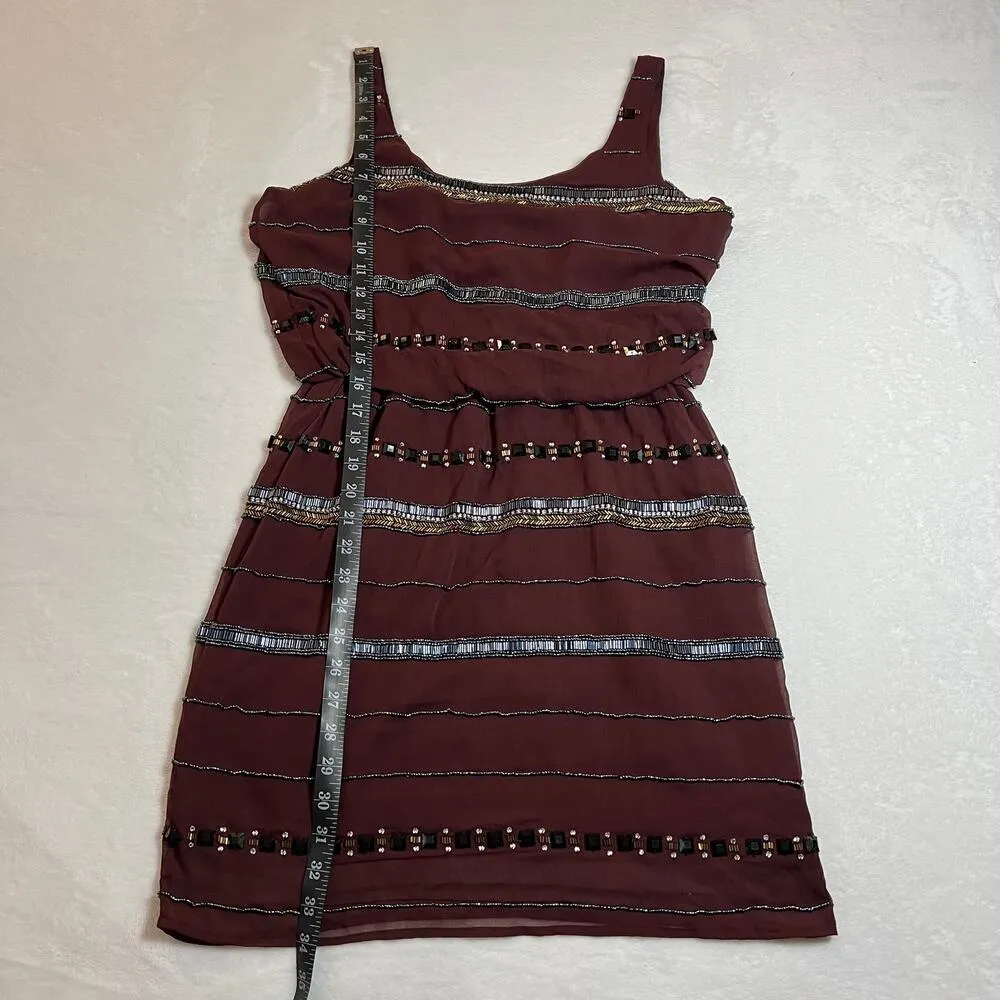 Romeo & Juliet Couture Sleeveless Beaded Chiffon Tank Dress Size Small NEW - Image 11