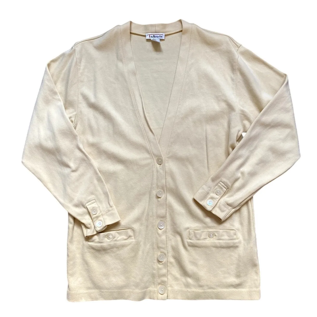 Butter Yellow Cotton Oversized Cardigan Cottage Preppy Heritage Grandpa Layering - Image 2