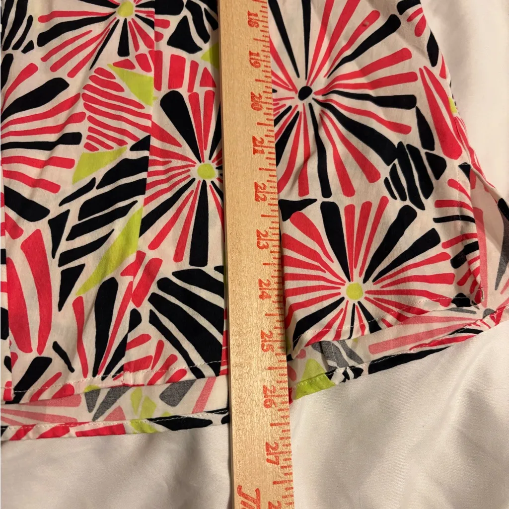 Foxcroft Pink and Black Geometric Button Down Shirt - Image 5