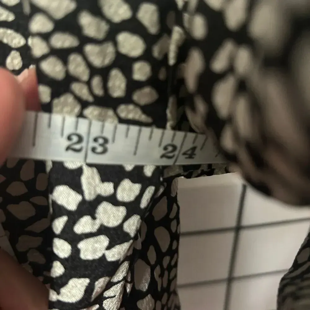 Mango Ruffle‎ Printed Dress Size 6 Ecru NWOT - Image 7