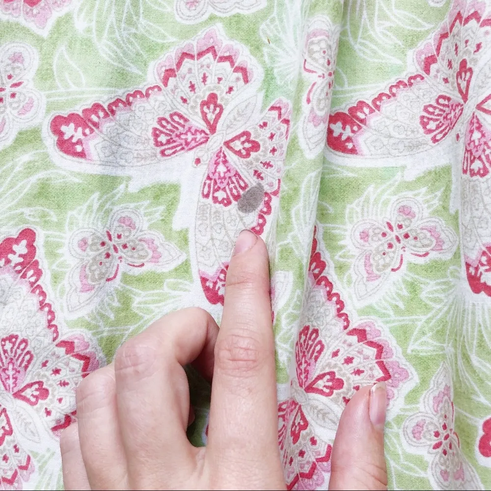 April Cornell • butterfly print cotton smock midi dress tent muumuu shift - Image 9