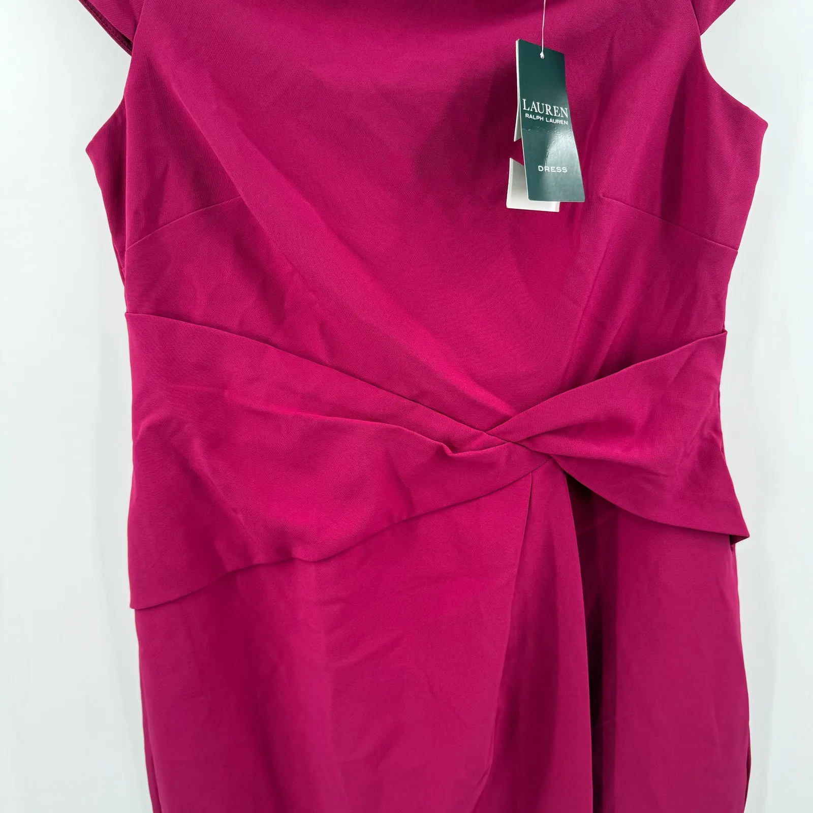 LAUREN RALPH LAUREN Dress Size 10 Cocktail NWT Fuchsia Berry Off the Shoulder - Image 13