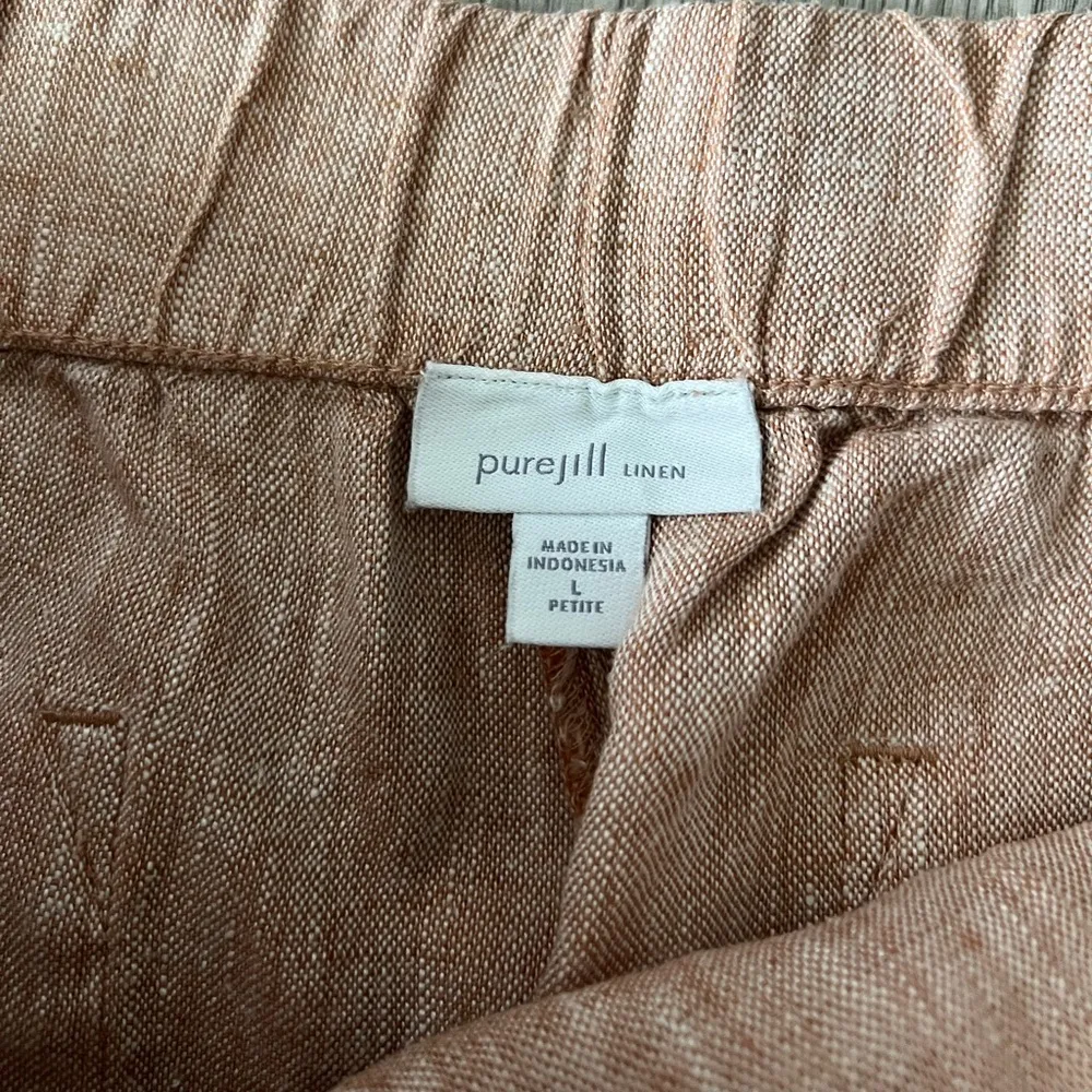 J. Jill PureJill Linen Trapunto-Stitched Cropped Pants | Soft Sable | L Petite - Image 6