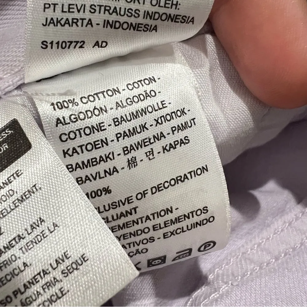 NEW Levi’s 501 High Rise Straight Cropped Purple Lilac Jeans Women’s 29 - Image 4