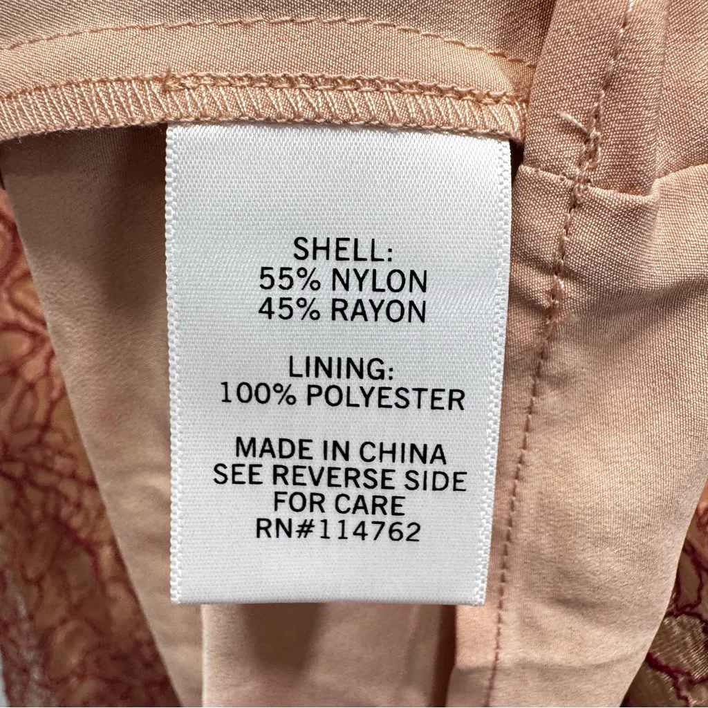 Nude/Red Stitched Floral Lace Overlay Sleeveless High Waist Dress by Lace & Mesh Tan Size L - Image 9