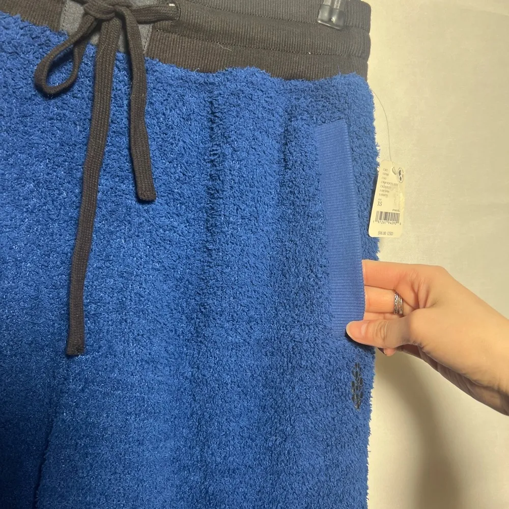 FP Movement By Free People Cuddle Up Fleece Tie Waist Pants In Prep School Blue Size XS - Image 6