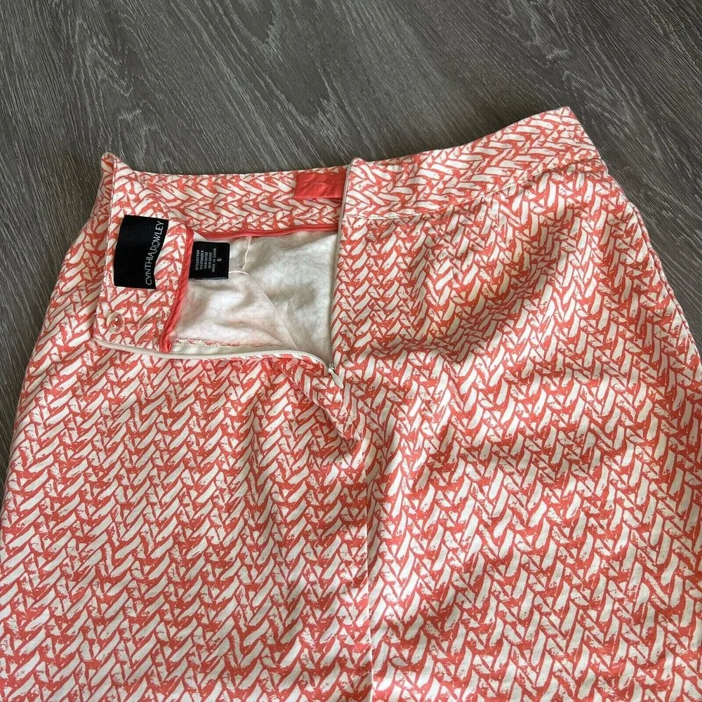 Cynthia Rowley Skirt Size 6 Print Back Slit - Image 7