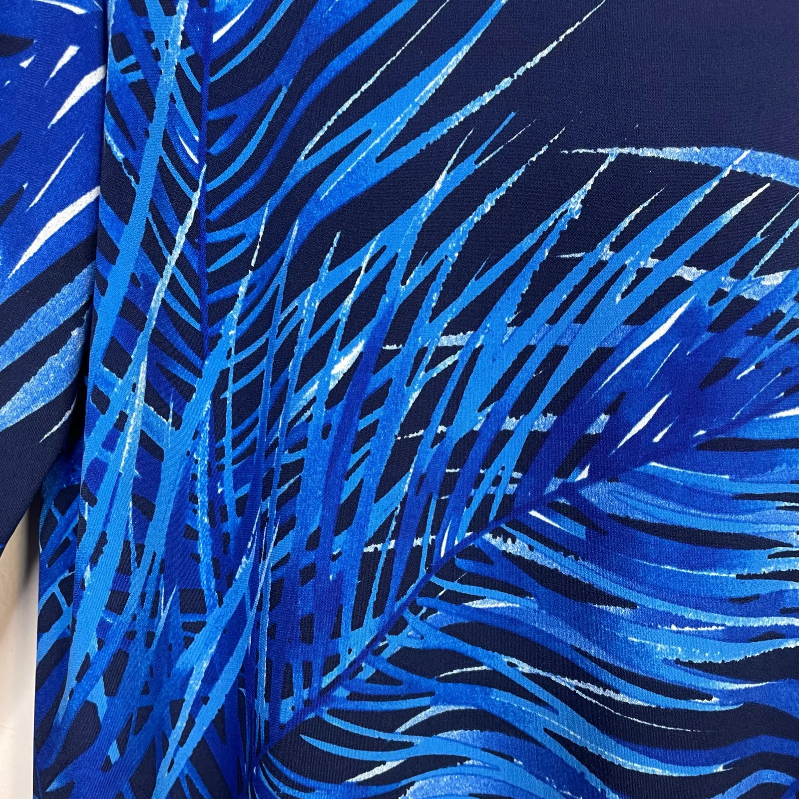 Clara Sunwoo Sun Woo Navy Blue Tropical Kerchief Angle Hem Tunic Top Travel M Size M - Image 5