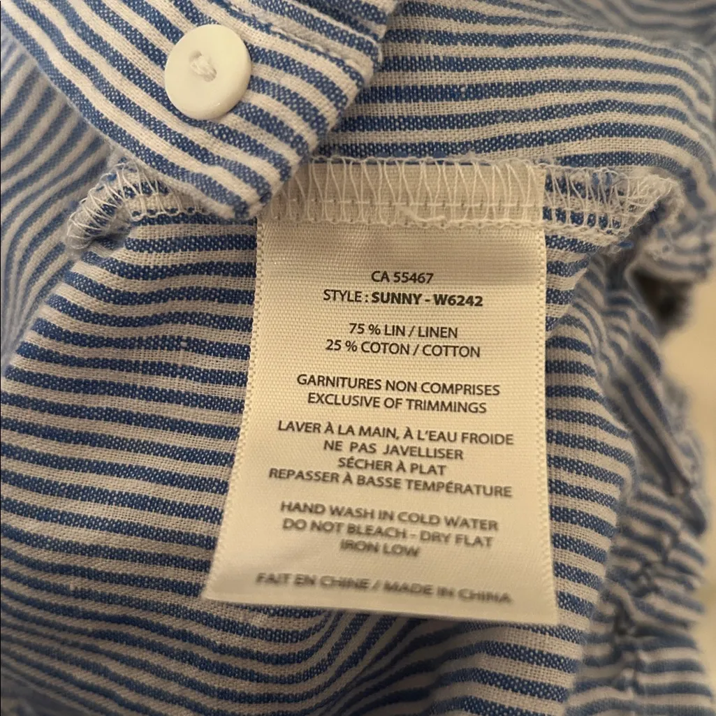 Melissa Nepton Blue and White Striped Button Up Shirt - Image 6