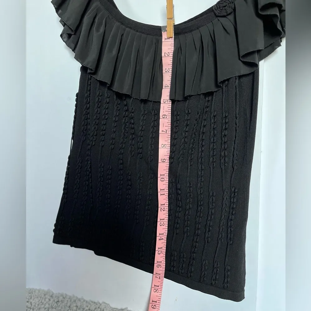 Dolce Cabo intricate knit sleeveless Black top size M Size M - Image 10