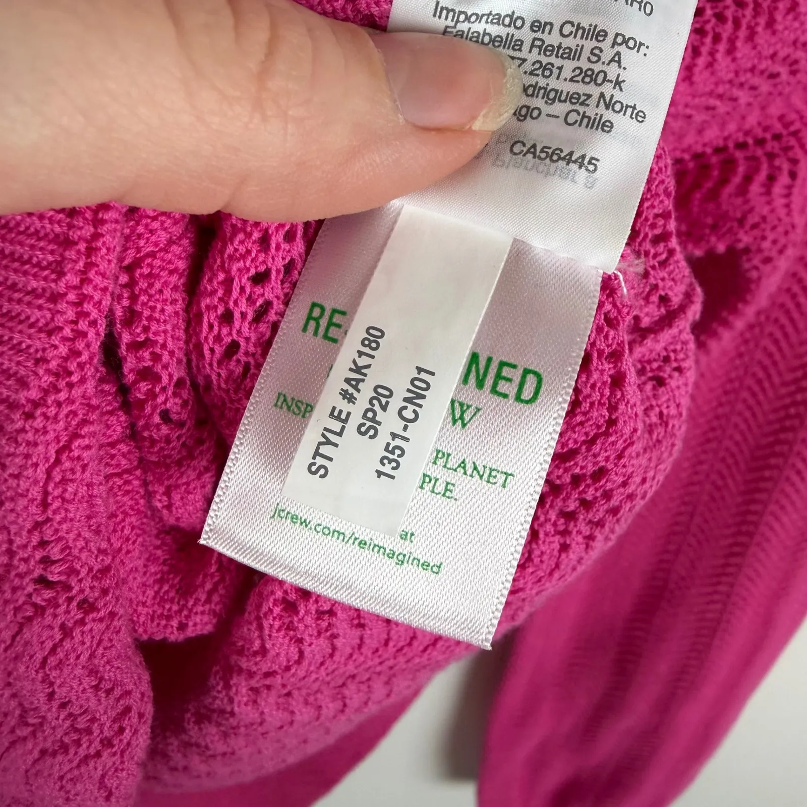 J Crew Pointelle Ruffle Mock Neck Sweater Pink Raspberry Small Preppy Coquette - Image 6