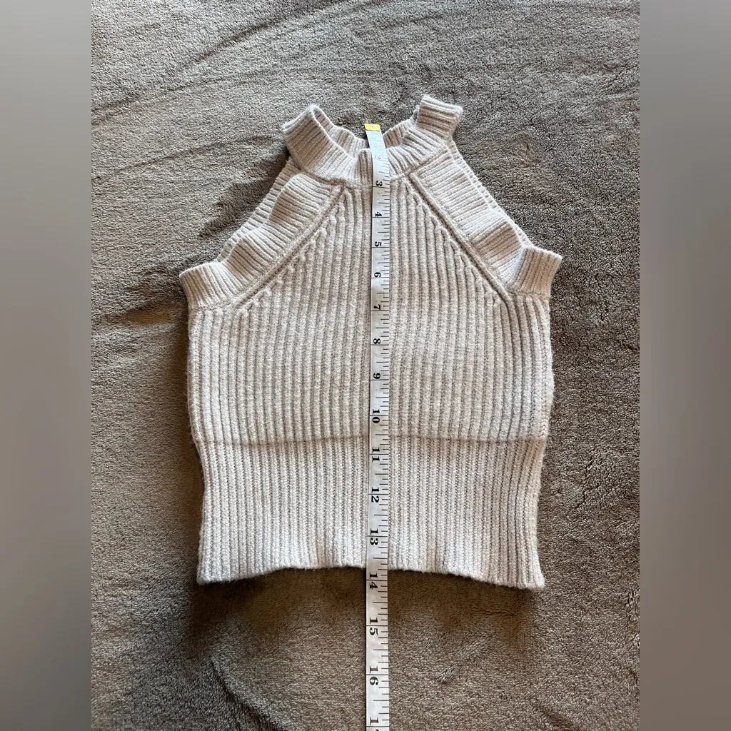 BRANDY MELVILLE Dim White Knitted Mock Neck Sweater Tank Top ONE SIZE EUC - Image 6