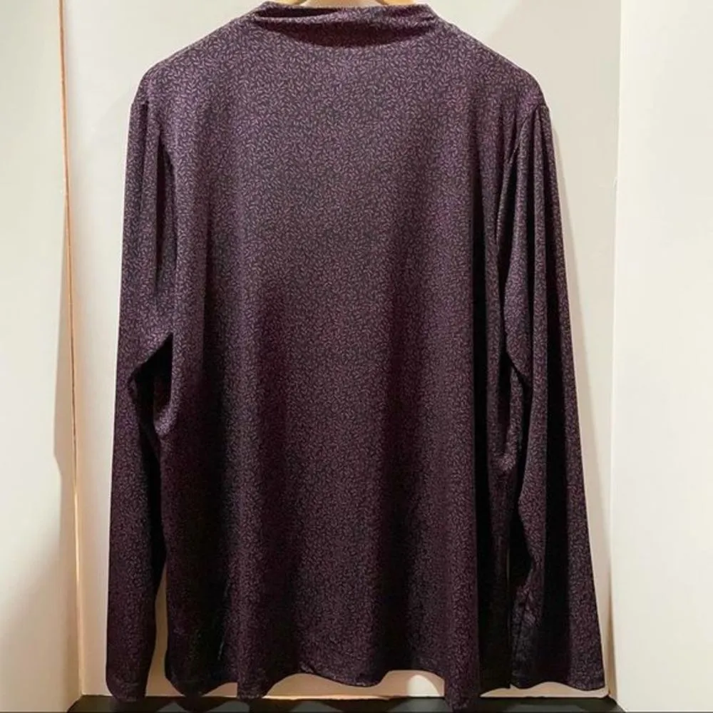 TAHARI Long Sleeve Workout Top Purple Size Large - Image 3