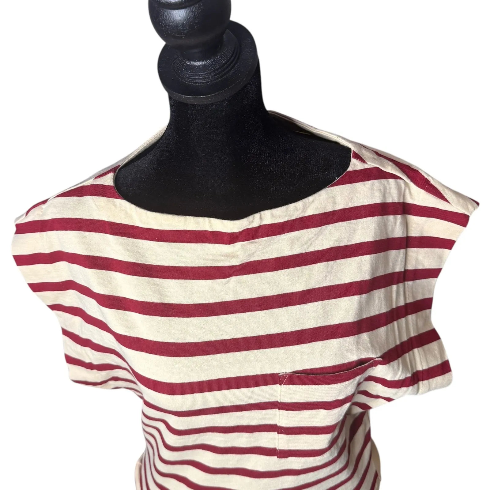 J. Crew Mariner Boxy Boat Neck Nautical Muscle Top Size XXS Pocket preppy Cotton - Image 5