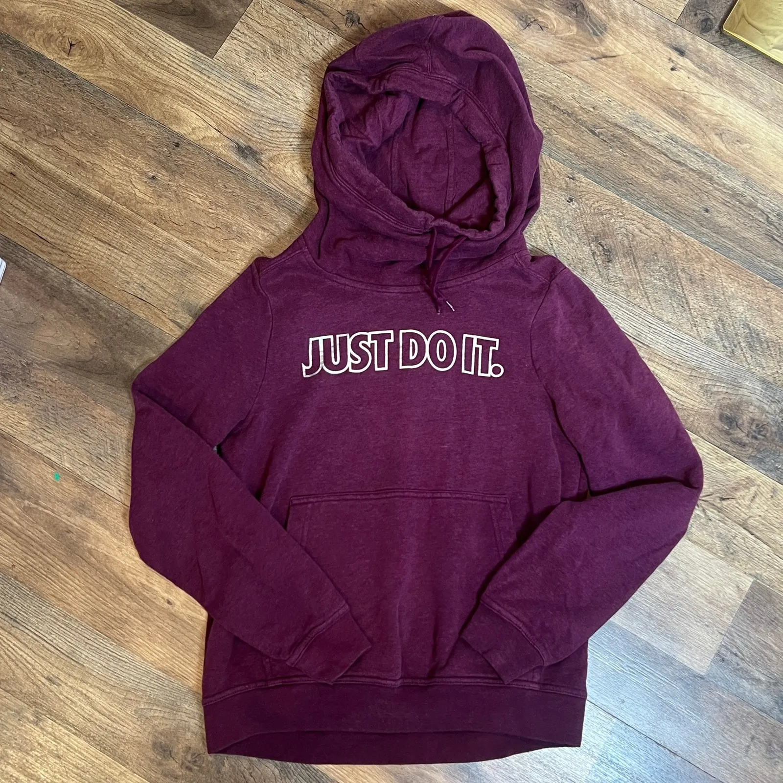 Nike Women's Hoodie XS Maroon "Just Do It" Graphic Pullover - Image 3