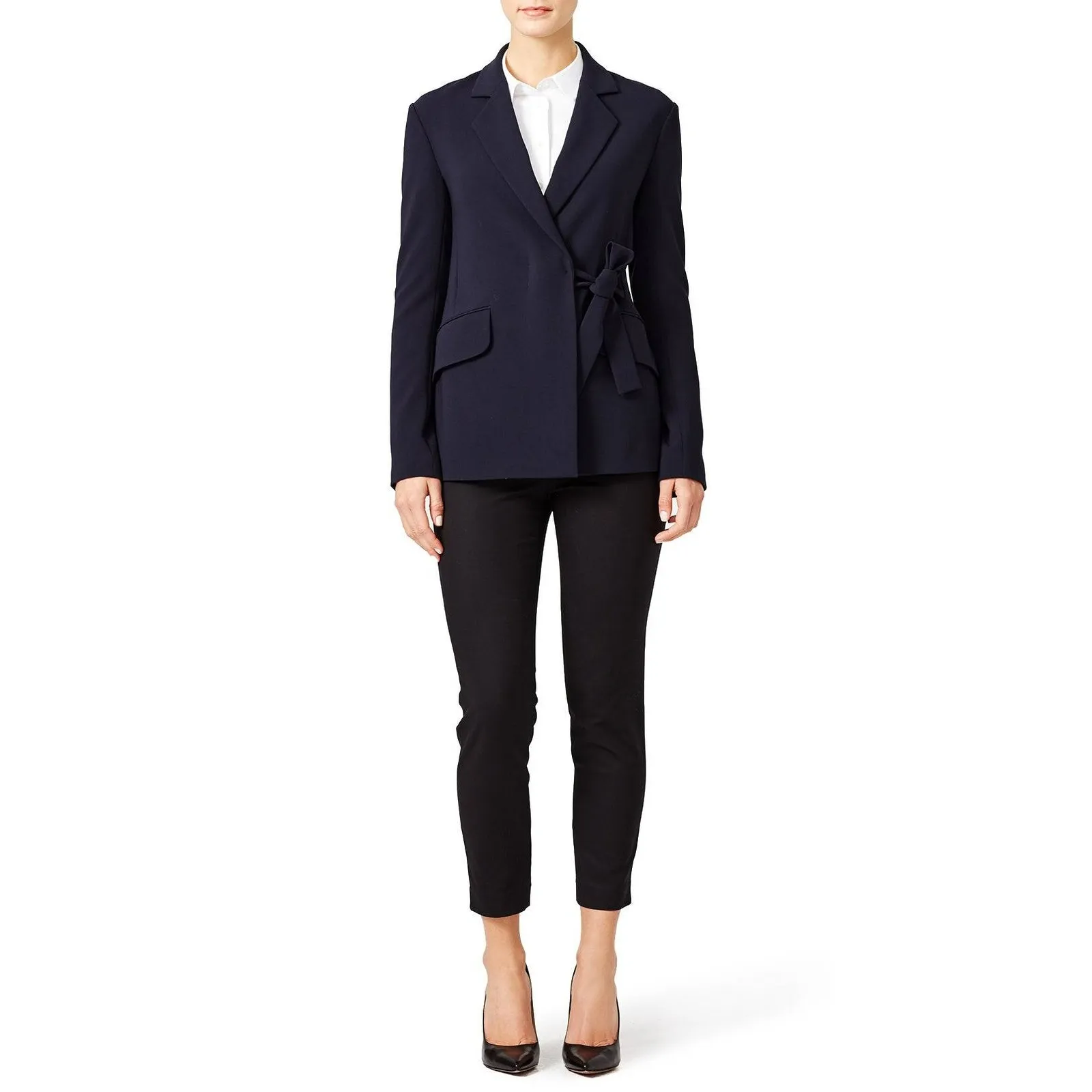 Theory Nibel Admiral Navy Blue Blazer Size 8 Business Formal Party Minimal - Image 12