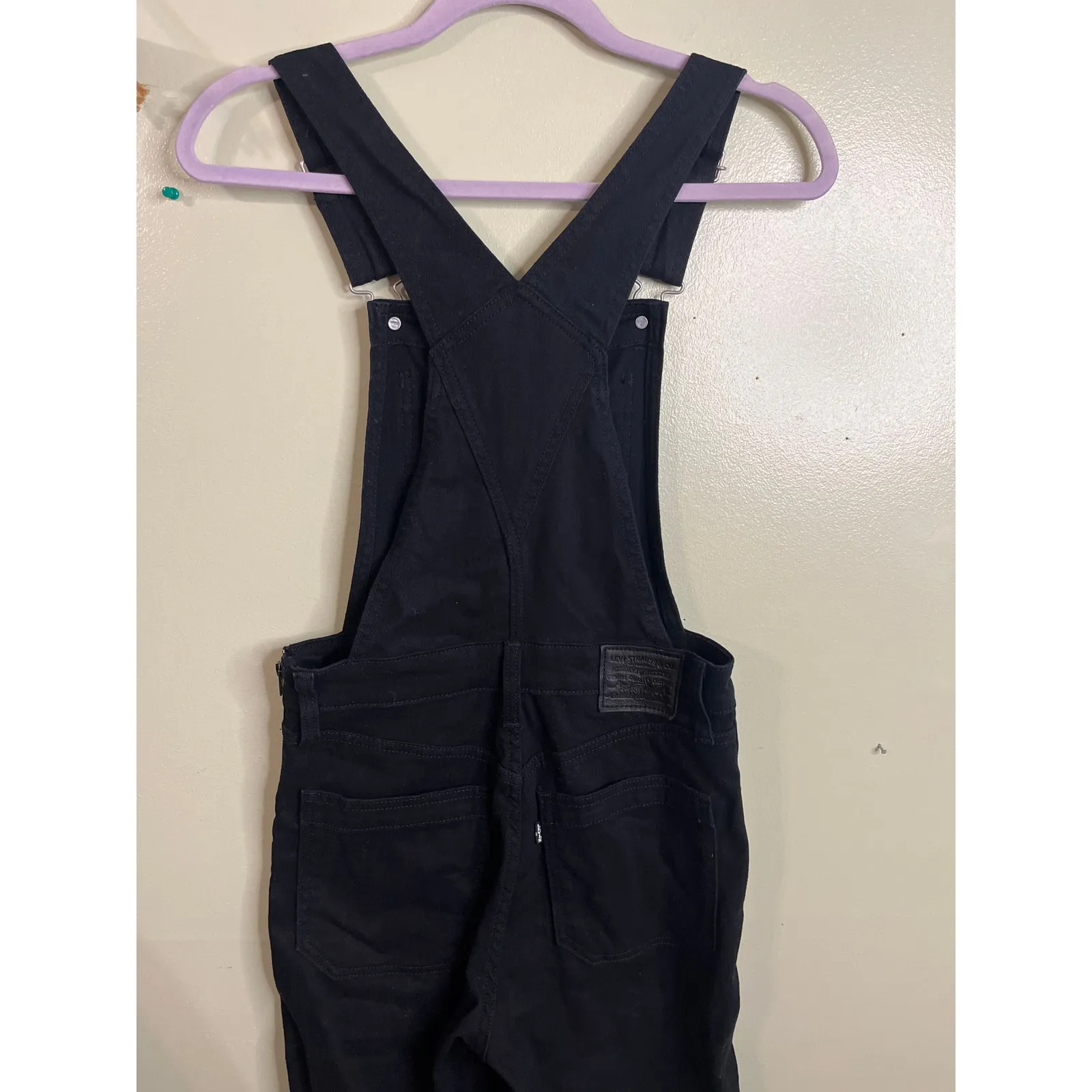 Levi's Premium Black HIGH LOOSE OVERALLS, size 25, MSRP $128, Pc9 - Image 13