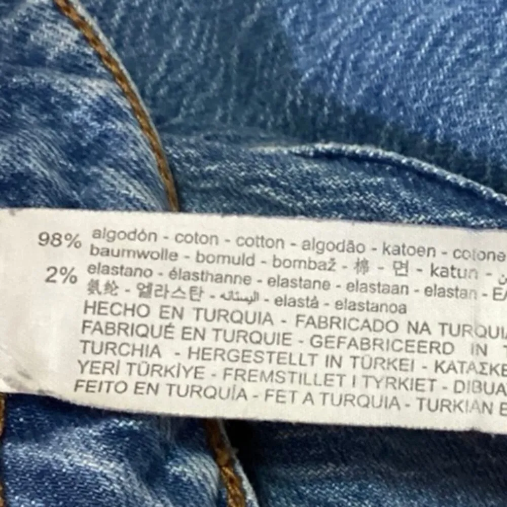 Zara Women's Blue High Waisted Slit Hem Ankle Bootcut Flared Denim Jeans Size 4 - Image 6