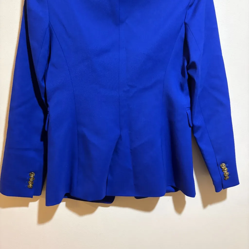 Argent Single Button Blazer in Seasonless Wool Cobalt Blue Size 4 - Image 11