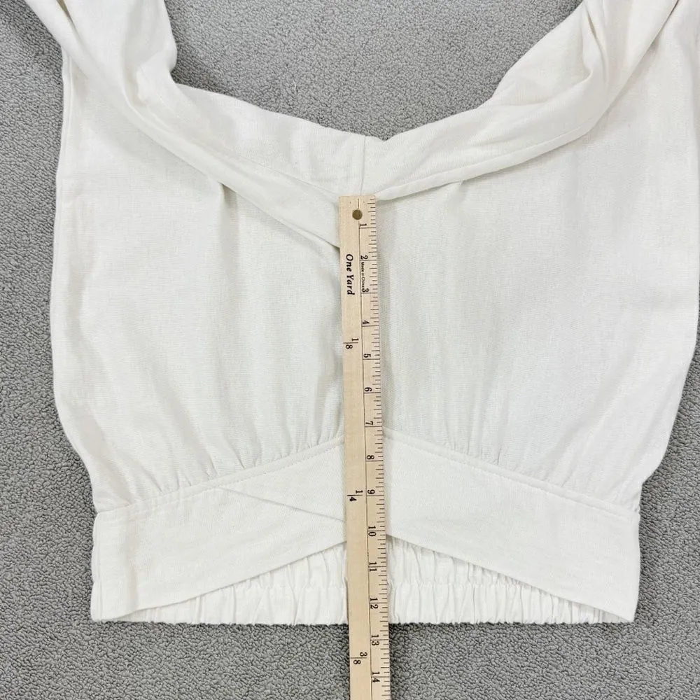 Indigo Rein Linen Cross Waist Jogger Pants Cream‎ Juniors Large Pull On - Image 11