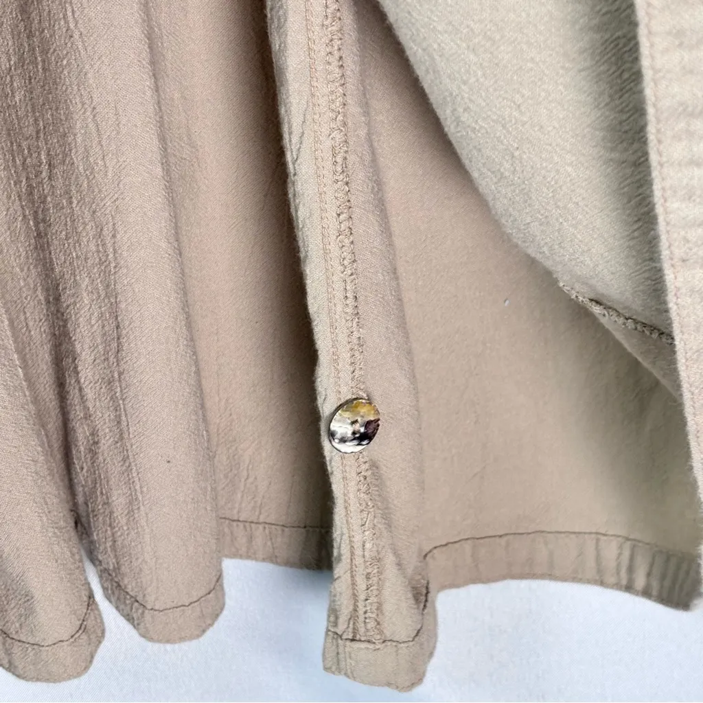 Color Me Cotton beige oversized dress short sleeves flowy A - Image 10