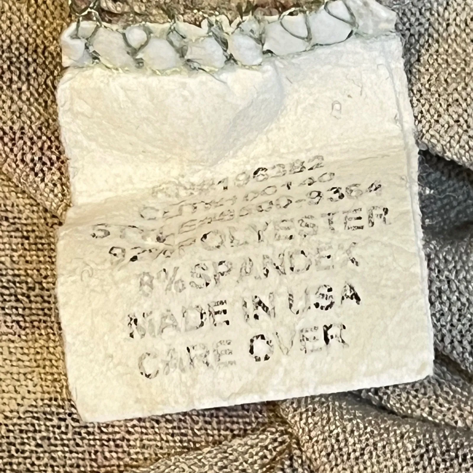 Xcit USA Baroque Script Scroll‎ Print Long Sleeve V Neck Top Boho Y2K Large Green - Image 5