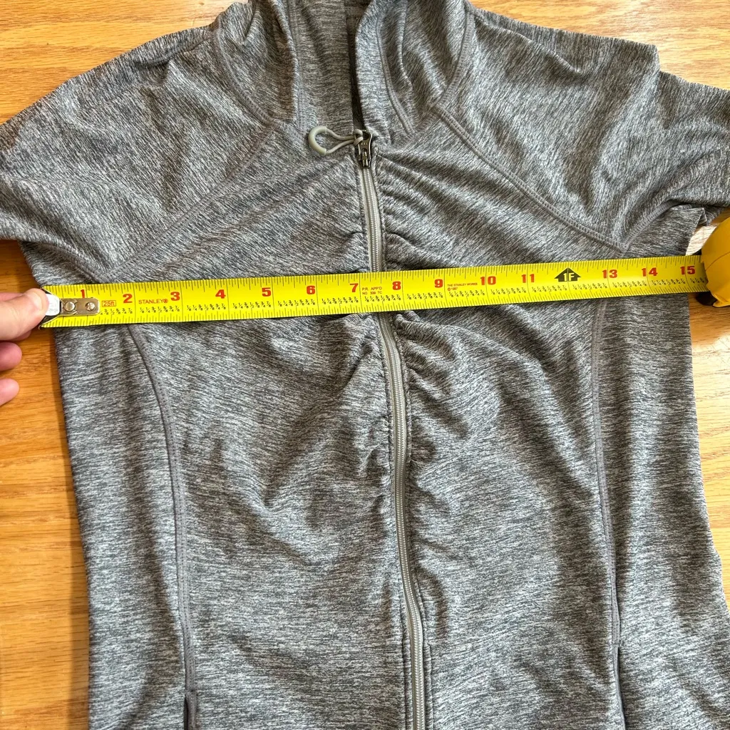 Athleta Zip-Up Hoodie Sweater Jacket Size XS Stretchy Hoody Walking Jacket Gray - Image 5