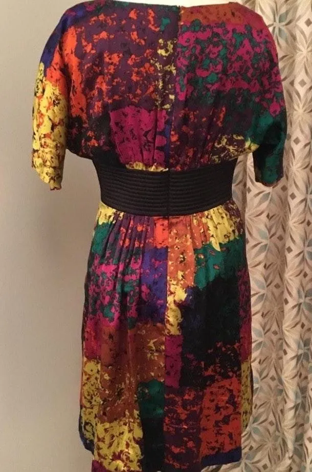 Abstract Print Silk Dress - Image 2