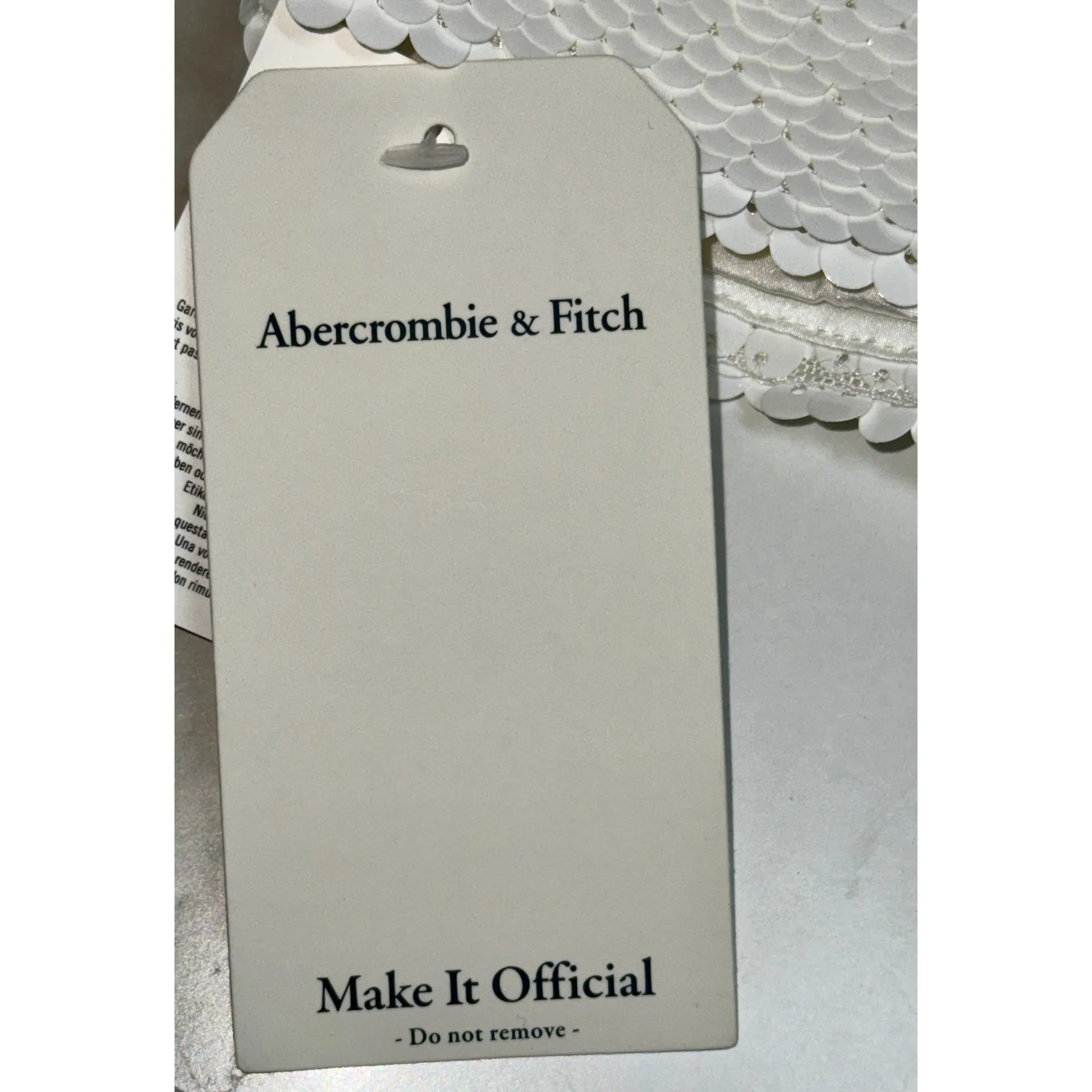 NWT Abercrombie & Fitch White Sequin Spaghetti Strap Mini Dress Womens Size XXS - Image 7