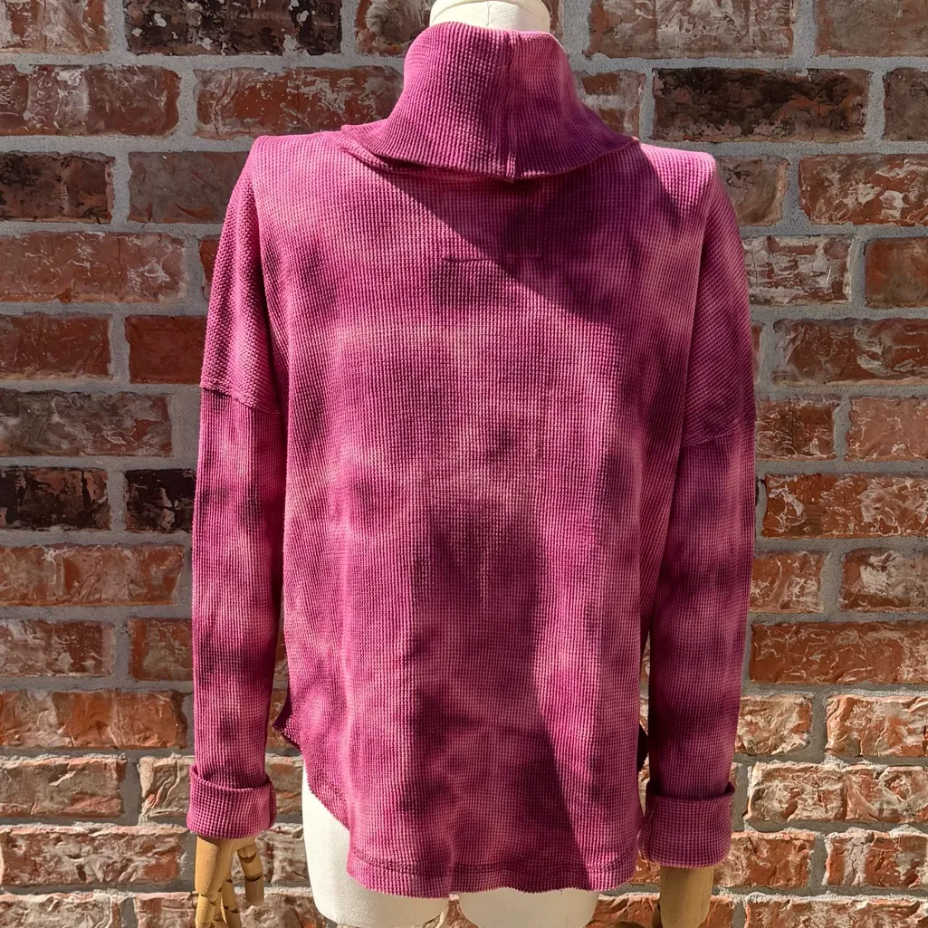 Maeve thermal cowl neck top with a raspberry tie dye / S / Excellent condition - Image 7