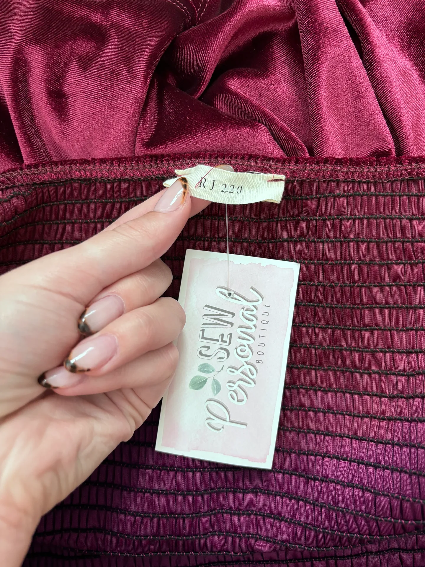 Red Velvet Peplum Top Size XL - Image 5