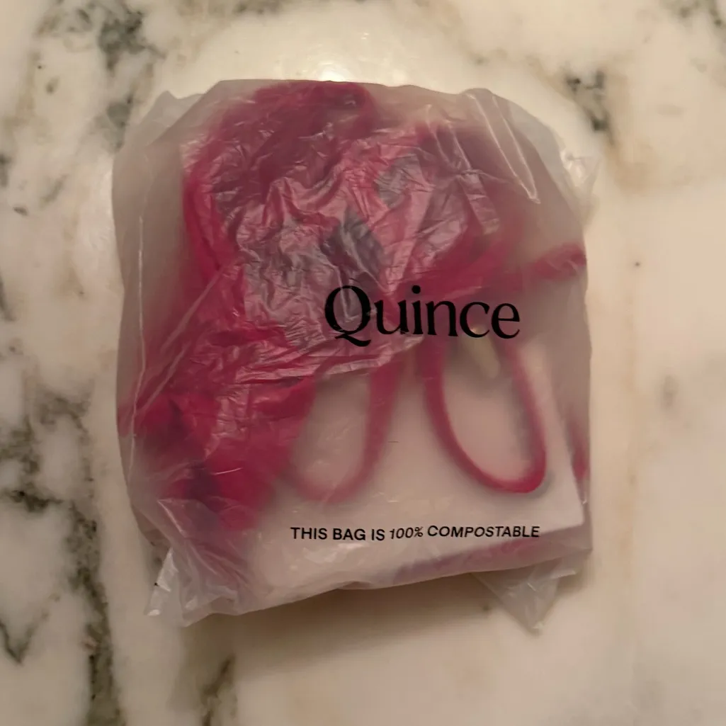 NWT Quince Italian Triangle Top Bikini, Cherry Sz Medium - Image 10