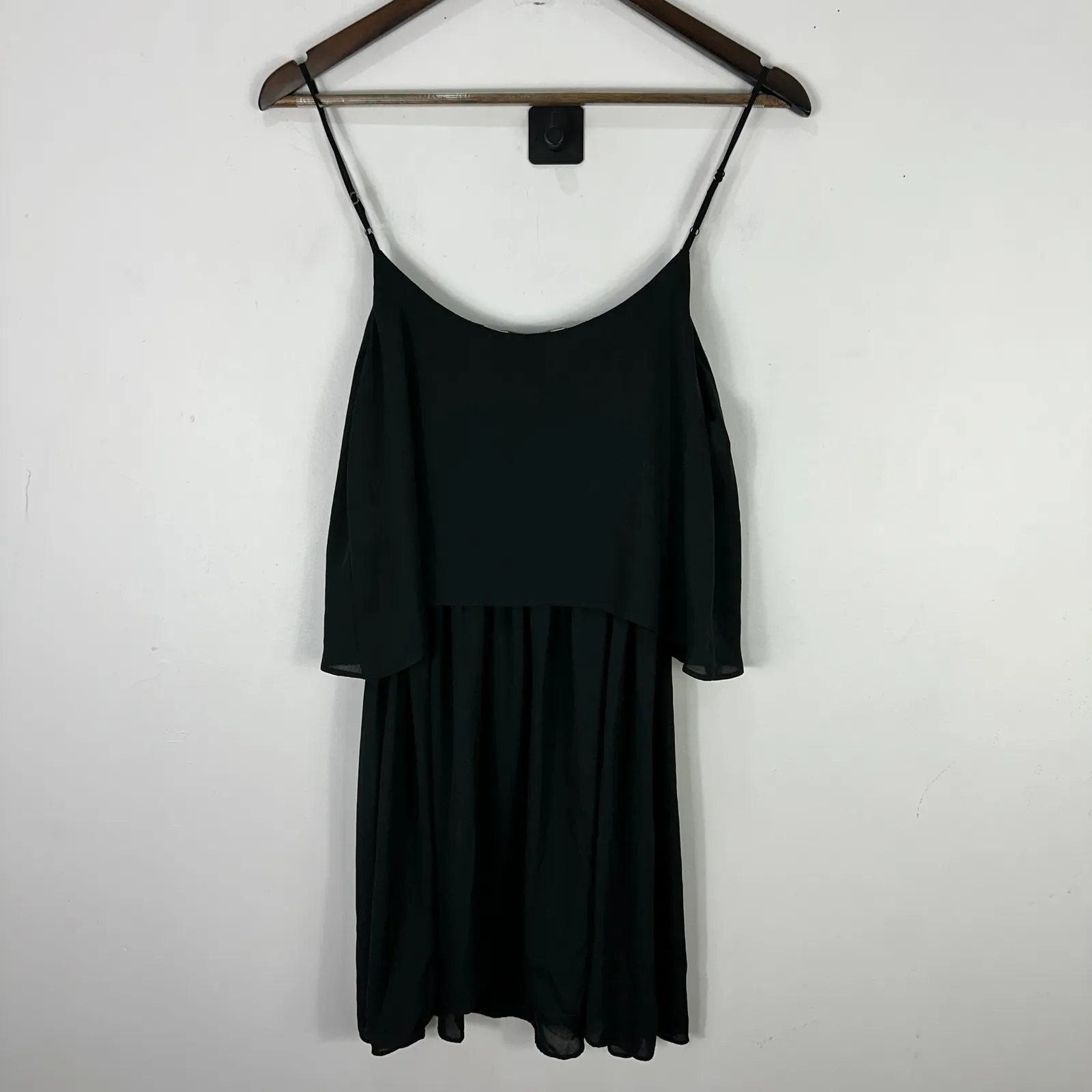 ZOA New York Dress M Black Minimalist Overlay Layered Evening Cocktail Party Size M - Image 5