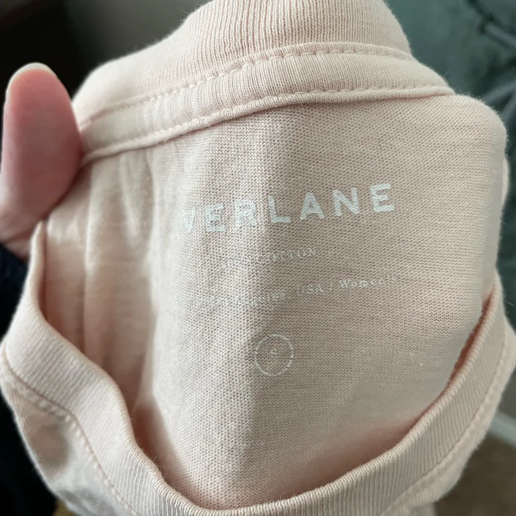 Everlane Peachy Pale Pink Cotton Tee Shirt - Image 6